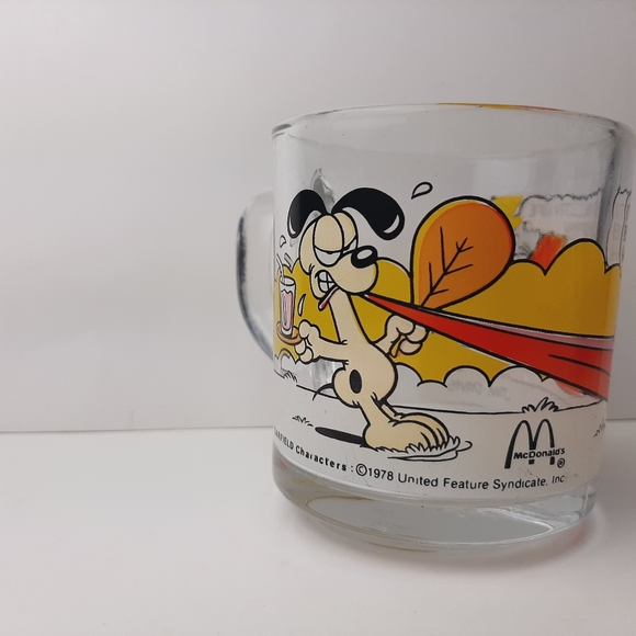 🍒 Vintage Garfield McDonalds Promotional Mug Glass Coffee Cup - Picture 6 of 12